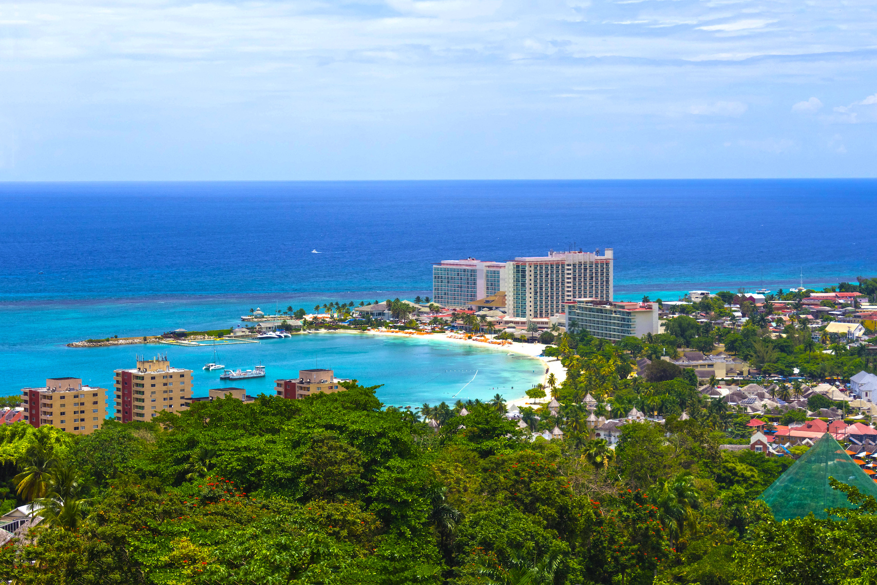 Jamaican Beach A. Caribbean beach on the northern coast of Jamaica, near Dunn's River Falls and Ocho Rios.